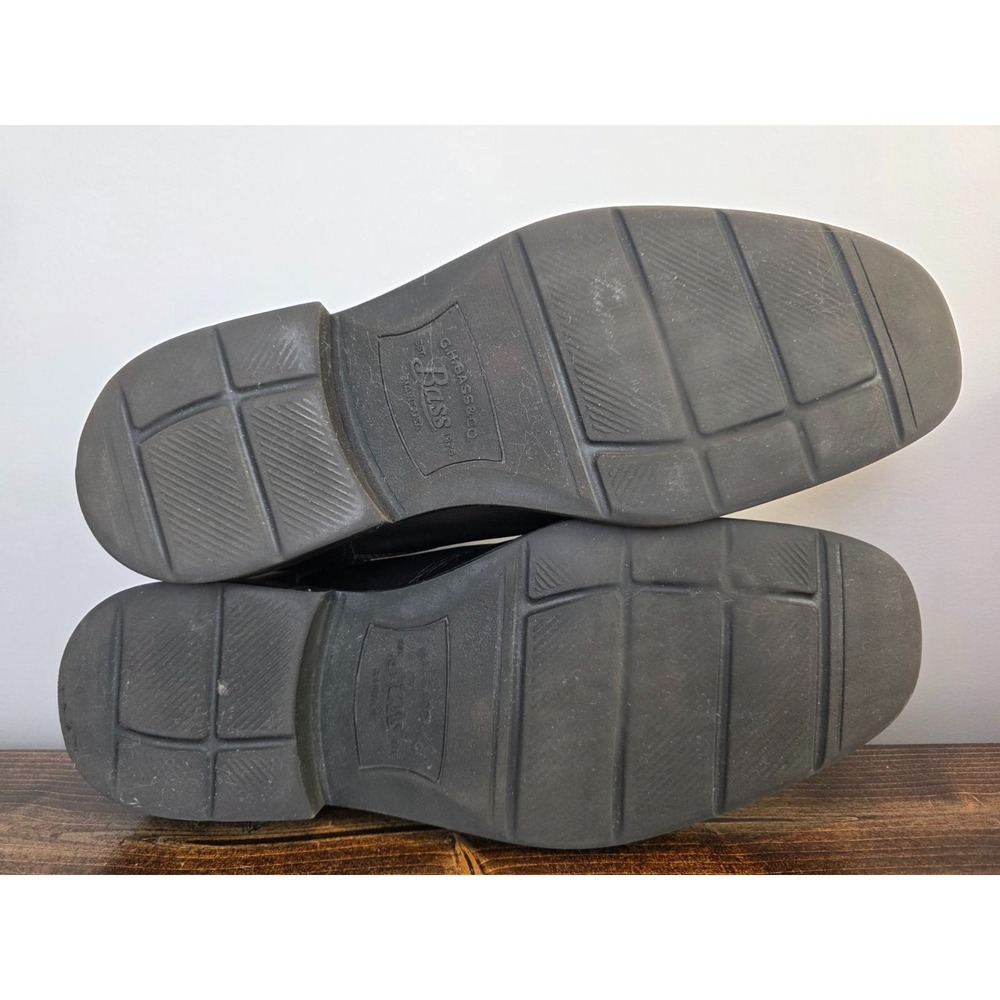 GH Bass & Co Glenn Men's Dress Shoes Size 11.5 M Black Leather Slip On Loafers - Picture 12 of 13